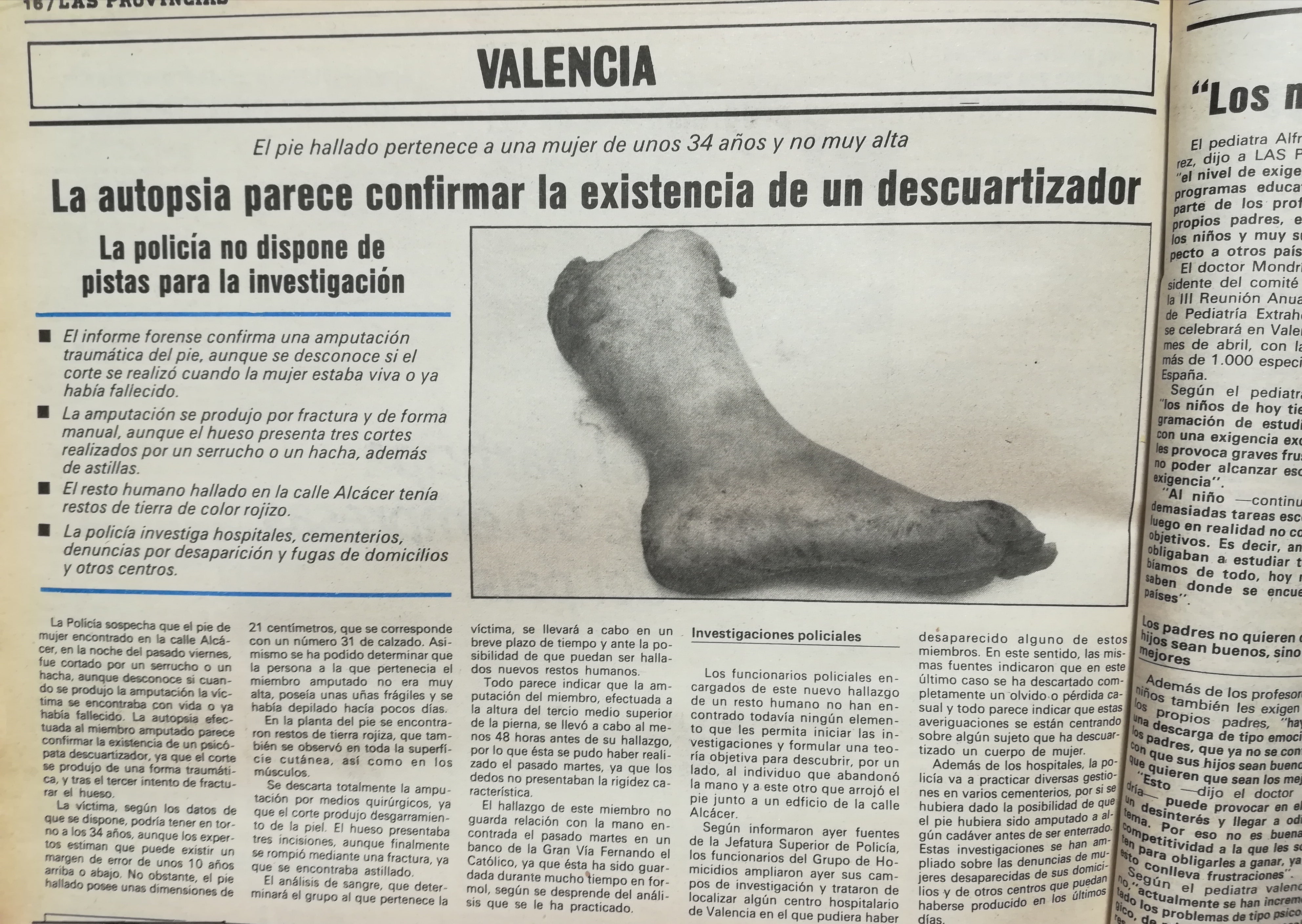 Noticia compartida por Las Provincias en su momento.