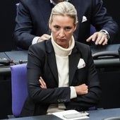 La líder del partido ultraderechista alemán AfD, Alice Weidel, este jueves en el Bundestag.