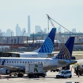 Aviones de United Airlines en una de las pistas del Aeropuerto Internacional de Newark, en Nueva York.