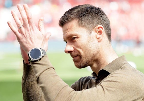 Xabi Alonso, en un partido con el Leverkusen esta temporada