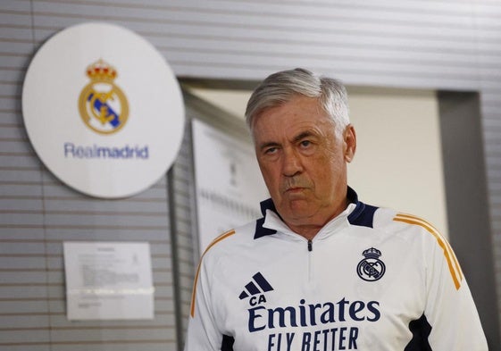 Carlo Ancelotti, durante la rueda de prensa.