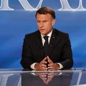 Emmanuel Macron durante su entrevista en el canal francés TF1.