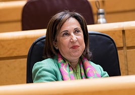La ministra de Defensa, Margarita Robles, durante una sesión plenaria