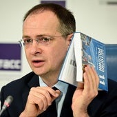 Vladímir Medinsky, asesor del Kremlin, en la presentación de un nuevo libro escolar en agosto de 2023.