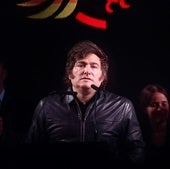 El presidente argentino, Javier Milei, durante un mitin en Buenos Aires.