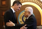 Pedro Sánchez, con Mahmud Abás, el presidente de la Autoridad Palestina.