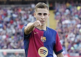 Fermín celebra el gol que marcó el domingo ante el Villarreal.