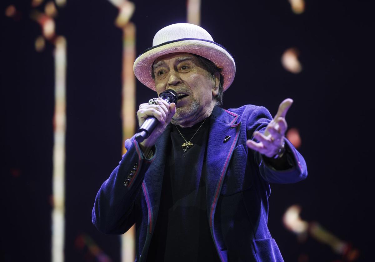 Joaquín Sabina, este lunes en el concierto del Madrid Arena perteneciente a su gira de despedida.