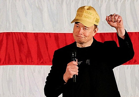 Elon Musk,durante un acto de campaña en favor de Donald Trump.