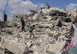 Edificio en ruinas en Cisjordania.