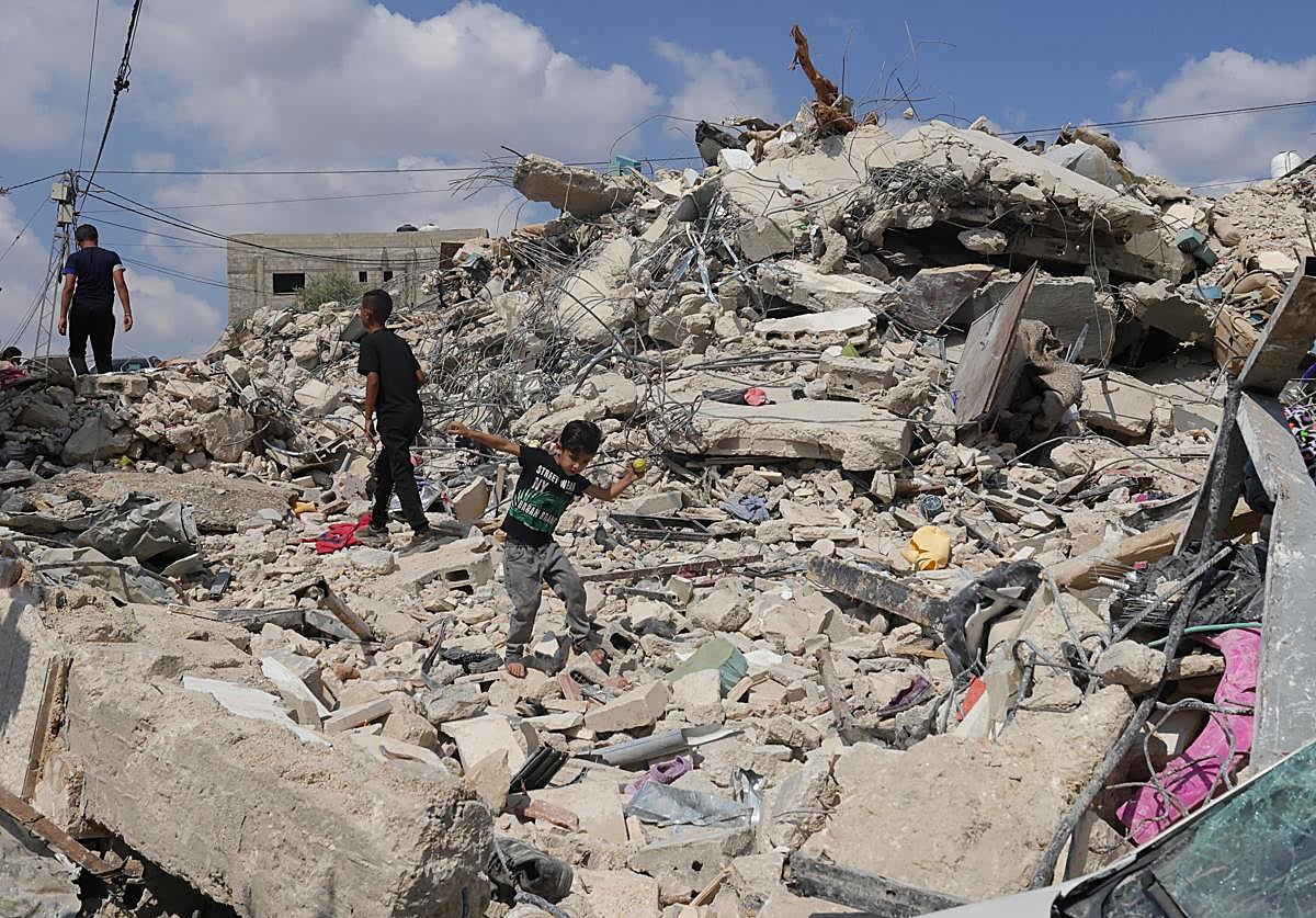 Edificio en ruinas en Cisjordania.