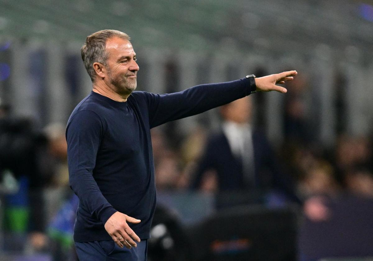 Hansi Flick during the Champions League semi-final return leg against Inter.