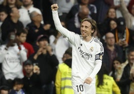Luka Modric, durante un partido con el Real Madrid en el Bernabéu.