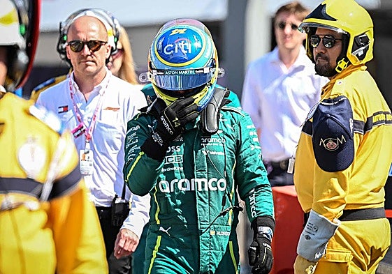 Alonso, tras su abandono en Mónaco.