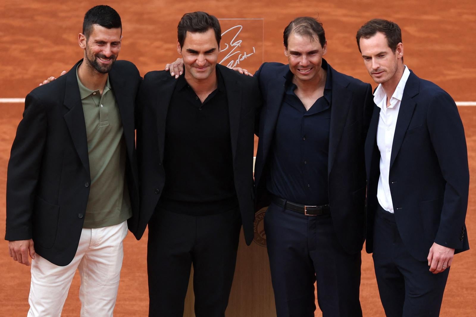 De izquierda a derecha Novak Djokovic, Roger Federer, Rafa Nadal y Andy Murray, el legendario Big Four del tenis.