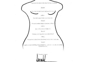 El dibujo sexy con forma de mujer con el que Trump felicitó a Epstein y negó haber mandado