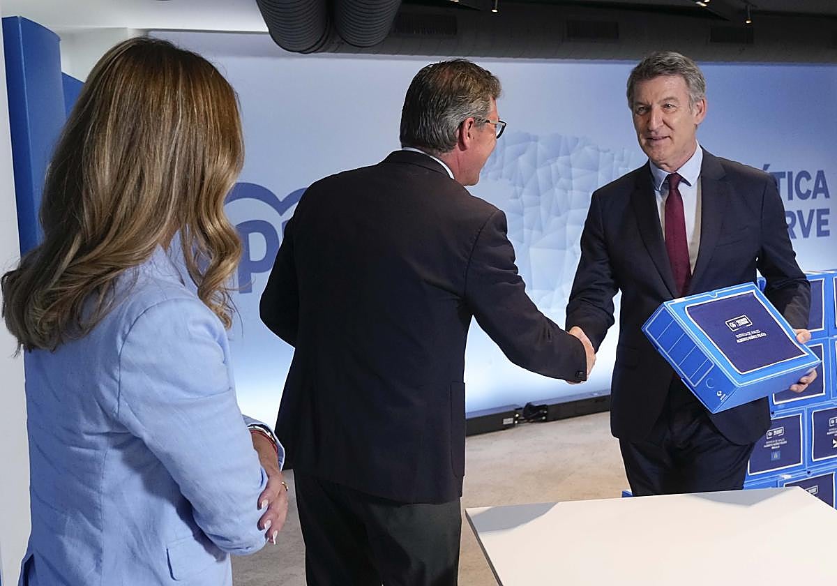Feijóo engtrega este martes los avales para su candidatura como presidente del PP.