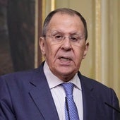 El ministro de Exteriores de Rusia, Serguéi Lavrov, durante su rueda de prensa de este martes en Moscú.