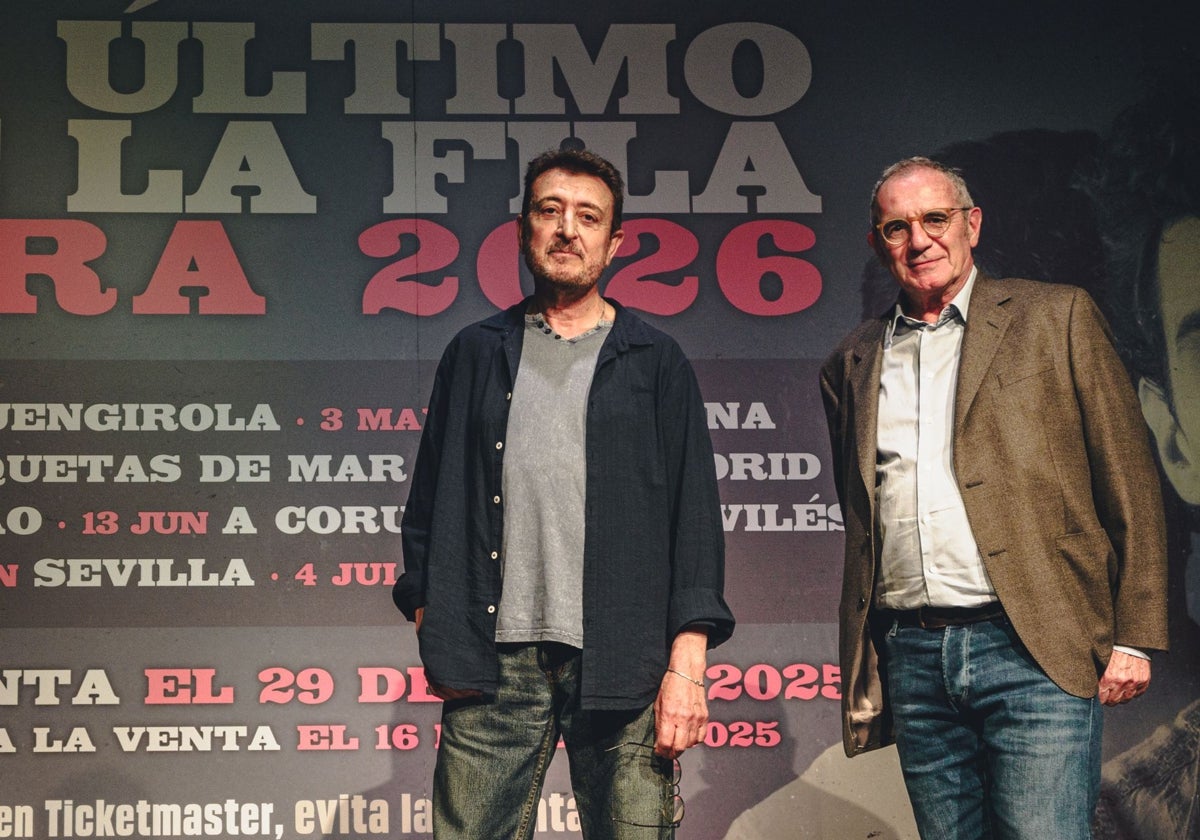 Manolo García y Quimi Portet, antes de la rueda de prensa.