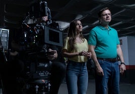 Ivana Baquero y Tristán Ulloa, como Maje y Salva, durante la producción.