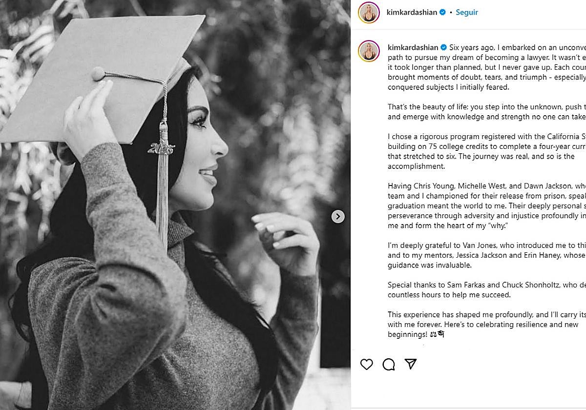 De las redes sociales a los tribunales: Kim Kardashian se gradúa en Derecho siguiendo el legado de su padre