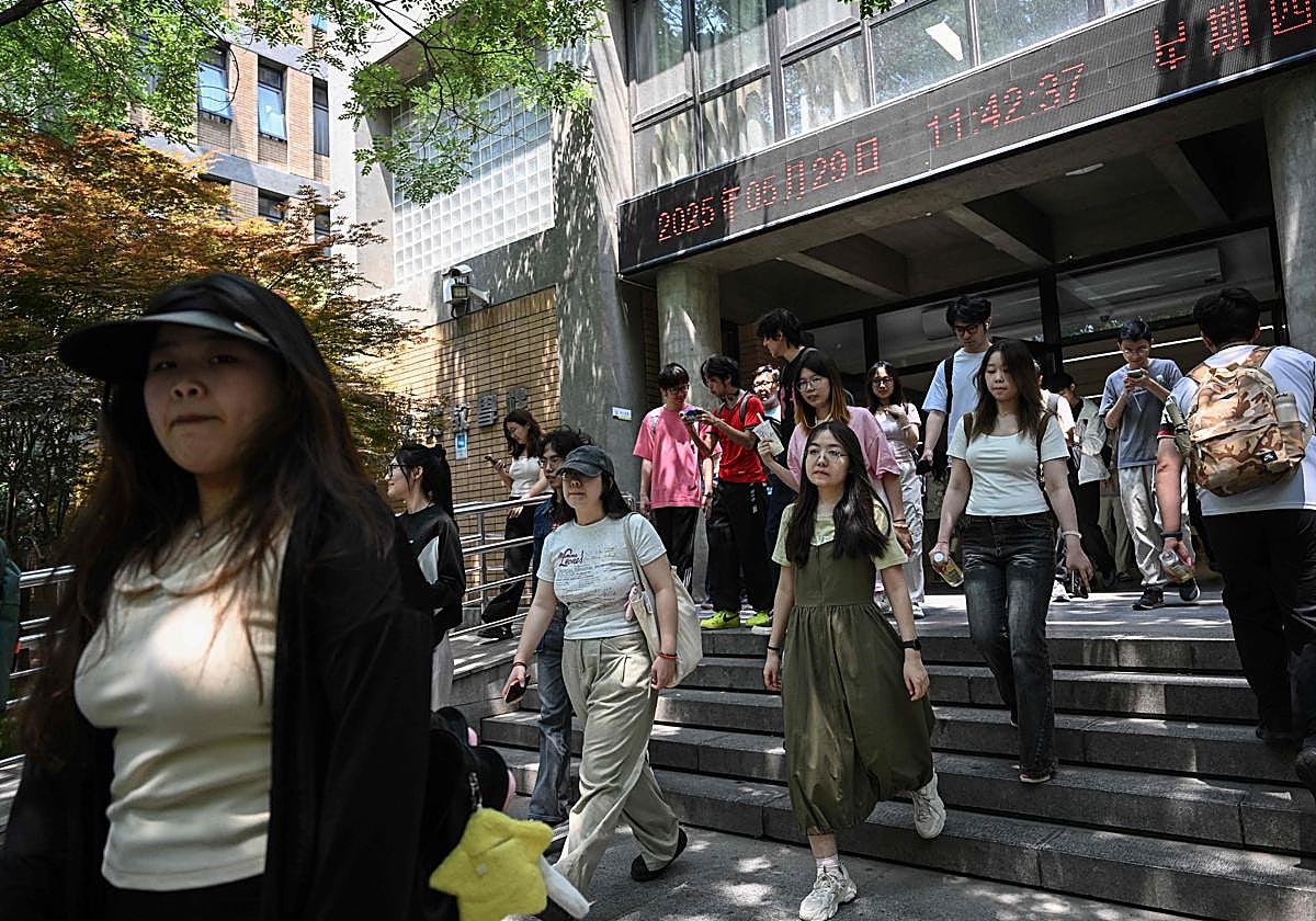 Estudiantes en Pekín.
