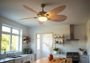 Ventilador metálico de techo con luz LED