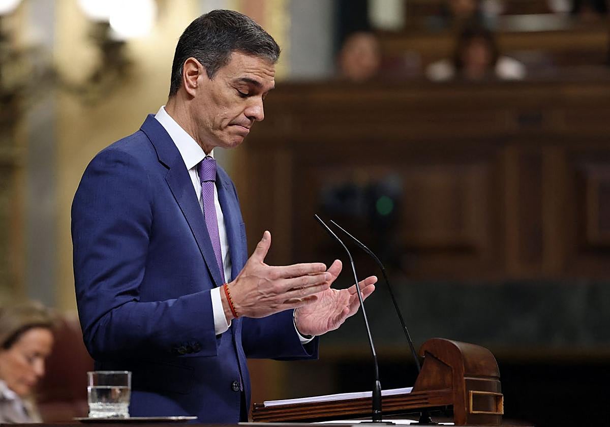 Sánchez durante una comparecencia en el Congreso de los Diputados el pasado mes de Mayo.