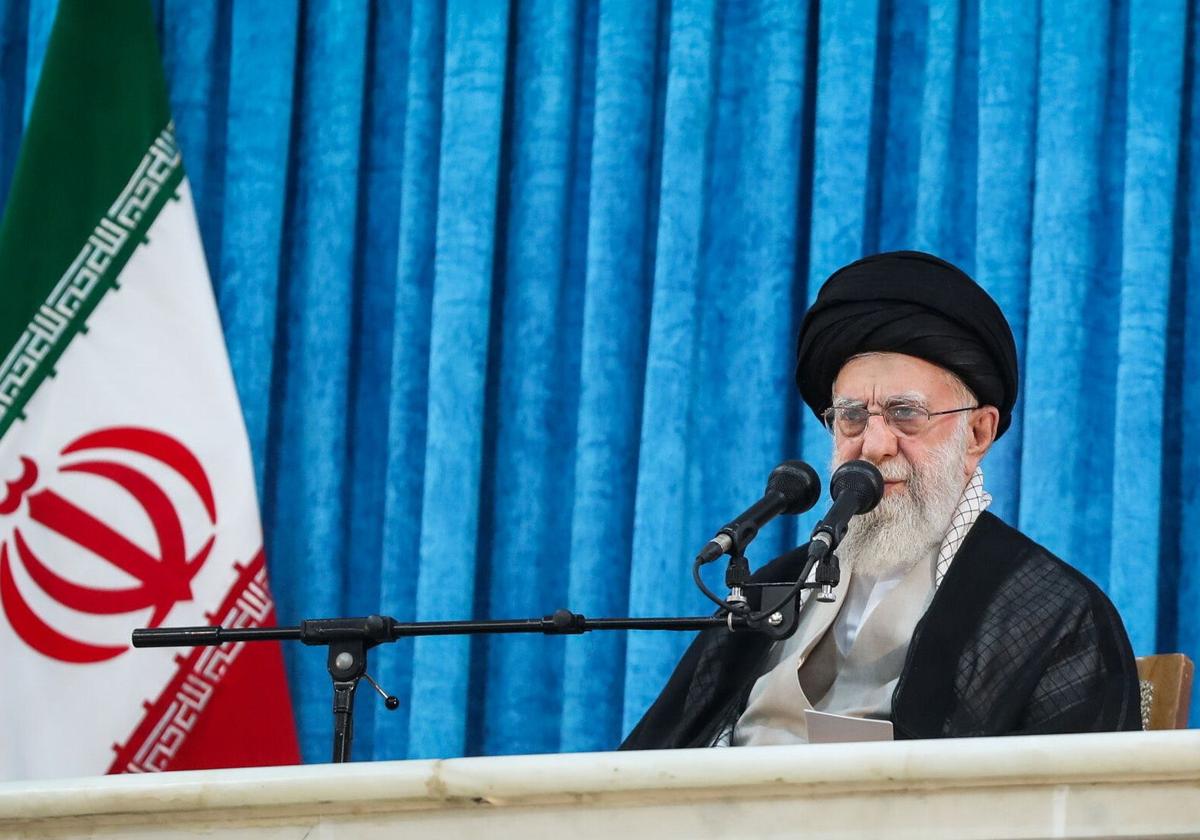 El ayatolá Ali Jamenei en su intervención de este miércoles en Teherán.