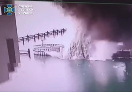 Explosión en el puente de Crimea el pasado martes.