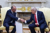 El canciller alemán, Friedrich Merz, y el presidente de Estados Unidos, Donald Trump, este jueves en la Casa Blanca.