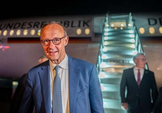 El canciller alemán, Friedrich Merz, a su llegada a Washington este jueves para reunirse con el presidente estadounidense Donald Trump.