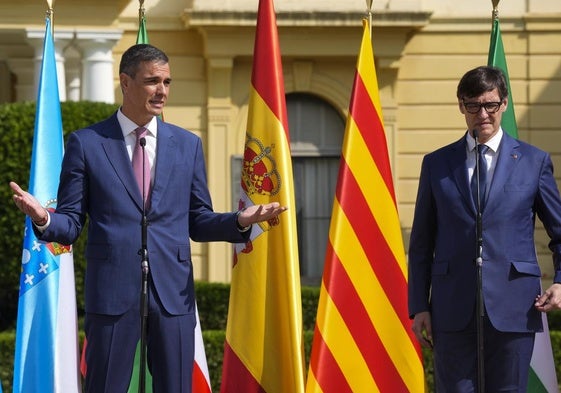 Sánchez, el viernes, durante su comparecencia ante los medios previa a la Conferencia de Presidentes.