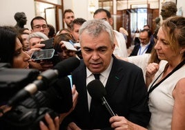 Santos Cerdán, a su llegada al Congreso este jueves