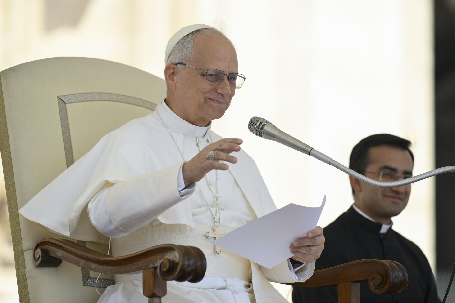 El Papa León XIV en una de sus apariciones públicas.