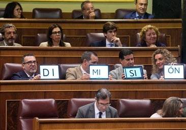 La tensión se trasaladó al Congreso con gritos de «dimisión» dirigidos al PSOE