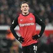 Florian Wirtz, durante un partido del Bayer Leverkusen.