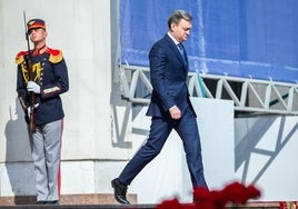 El primer ministro de Moldavia, Dorin Recean, en un acto el jueves en Chisináu.