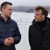Macron, presidente francés, y Nielsen, primer ministro de Groenlandia.