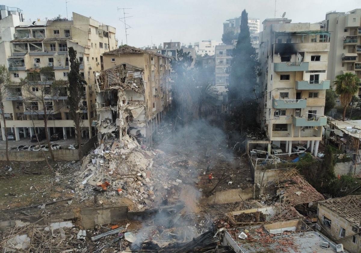 Imagen de la destrucción causada por los proyectiles en Israel.