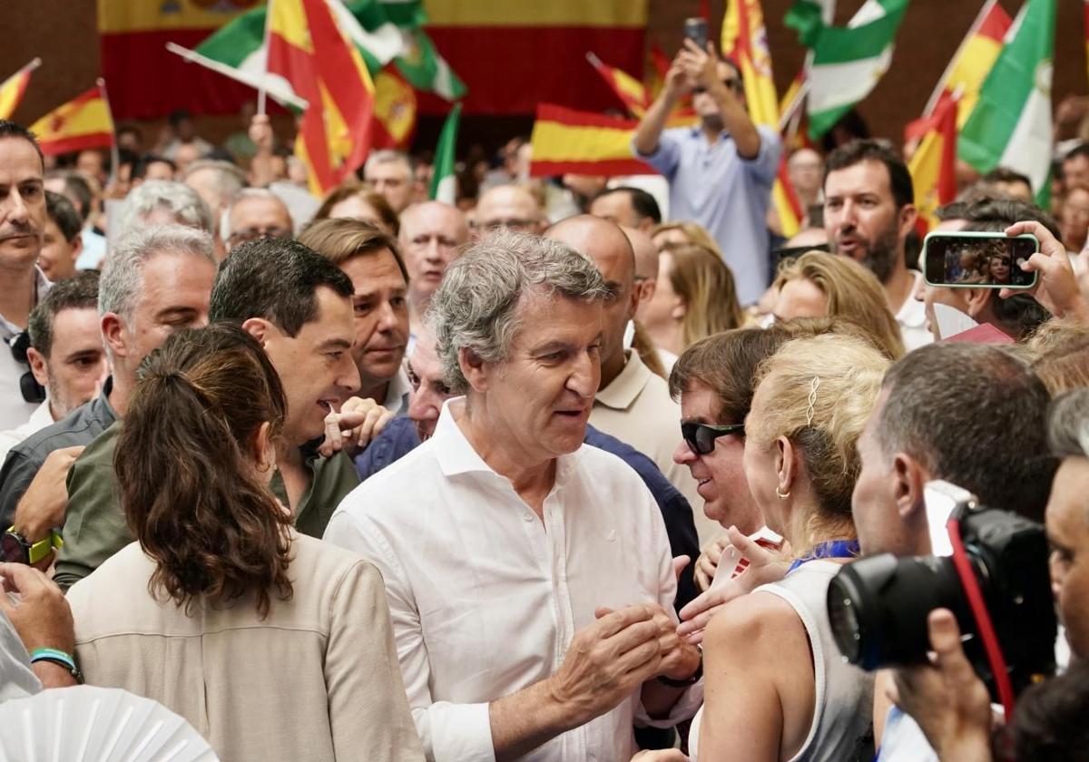 Alberto Núñez Feijóo durante un acto del PP este domingo en Málaga.
