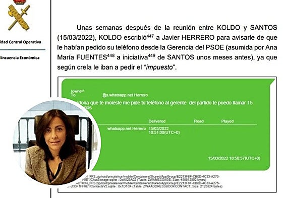 Vista del folio donde aparece el nombre de Fuentes, en la imagen redonda.