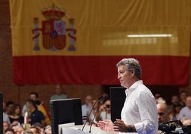 Alberto Núñez Feijóo, este domingo durante un acto del PP en Málaga.