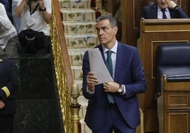 El presidente del Gobierno, Pedro Sánchez, durante la sesión de control de la semana pasada