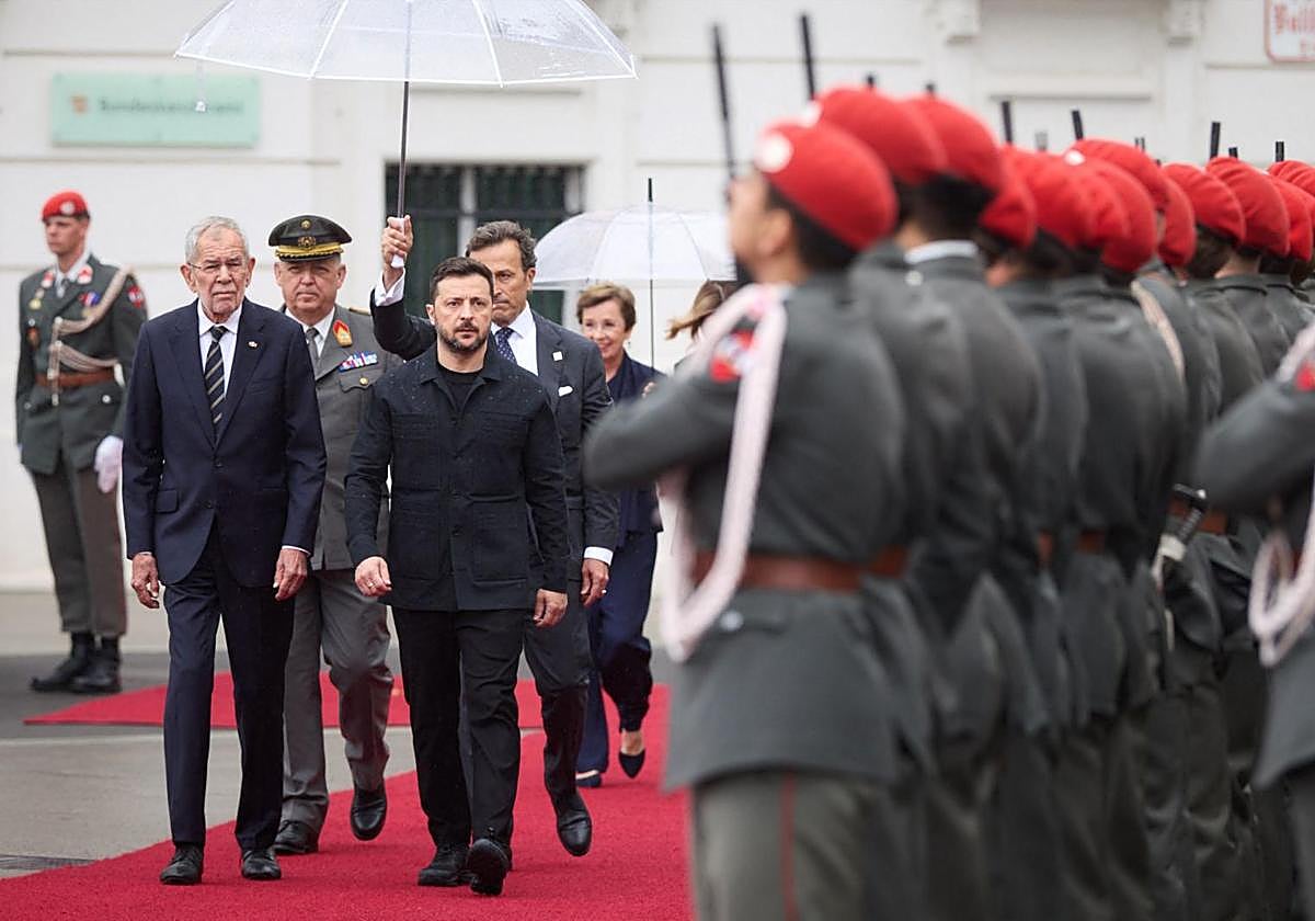 El presidente ucraniano, Volodímir Zelenski, este lunes de visita oficial en Viena.