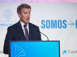Alberto Núñez Feijóo, este viernes en el Congreso de la Empresa Familiar.