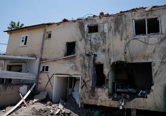 Edificio en el valle israelí de Beit Shean donde ha impactado un dron iraní.