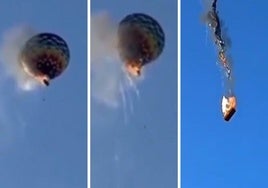 Secuencia de la caída del globo en Brasil.