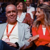 La vicepresidenta segunda del Gobierno, Yolanda Díaz, y el secretario general de CCOO, Unai Sordo durante el acto de clausura del XIII Congreso Confederal de CCOO