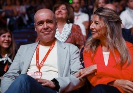 La vicepresidenta segunda del Gobierno, Yolanda Díaz, y el secretario general de CCOO, Unai Sordo durante el acto de clausura del XIII Congreso Confederal de CCOO